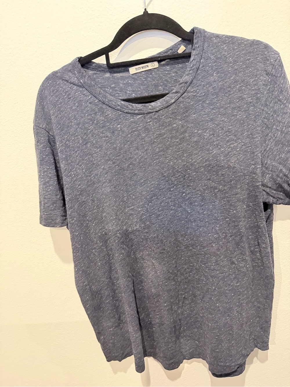 Buck Mason Heathered Navy Short Sleeve Tee